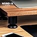 Dual Monitor Riser and Cork Black Leather Desk Mat Bundle - Premium Handmade Hardwood Acacia - Large Leather Desk Pad Protector Blotter