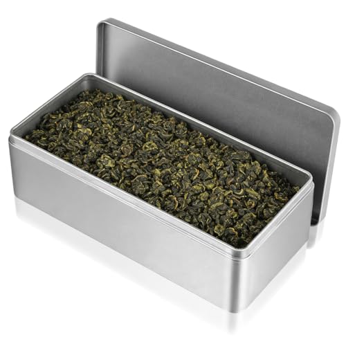 Cabilock Metall Blechdose Mit Deckel Rechteckige Aufbewahrungsdose Teeblätter Weißblechbehälter Für Den Täglichen Gebrauch -23,5 x 11 x 6,5 cm