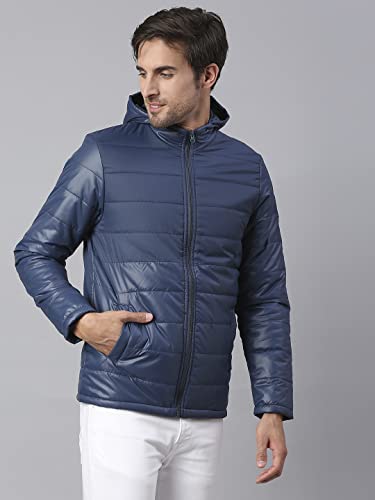 Image of Dennis Lingo Men's Polyester Regular Full Sleeves Solid Puffer Jacket - Lightweight, And Water-Resistant, Casual Winterwear