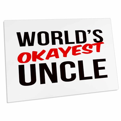 3dRose Worlds Okayest Uncle Desk Pad Place Mats