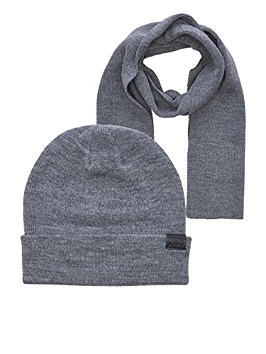 Écharpe Jacjolly Knit Giftbox homme grise : accessoire hiver col chaud taille unique