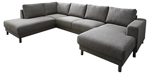Preisvergleich Produktbild Atlantic Home Collection Ecksofa, Strukturstoff, Grau, ca. 301x200 cm