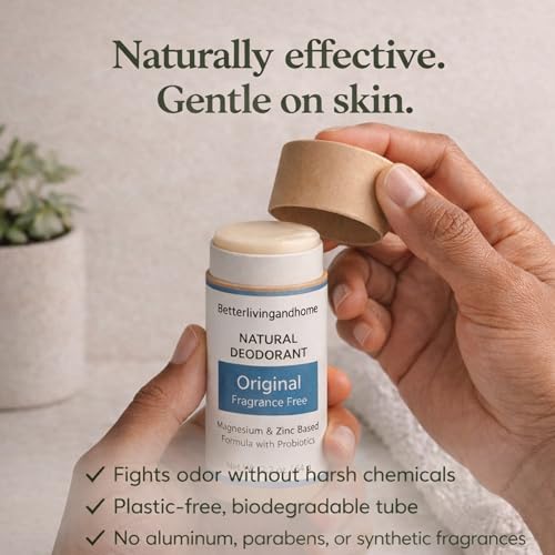Image of Natural Deodorant Stick - 64 gm | Probiotics + Magnesium | Deodorant for Men & Women | Natural formula and Chemical free| Good for all skin types | Essential Oils Scented (Unscented)