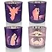 Advent Candle Holder Set of 4, Christian Decoration Votive Candle Holders, Glass Tealight Holders for Christmas Table Centerpieces Nativity Decorations, Purple & Pink
