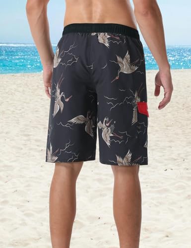 Men's Athletic Swimwear Quick Dry Summer Patterned Swimming Shorts with Mesh Liner4