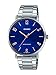 Casio MTP-VT01D-2B2 Men's Stainless Steel Minimalistic Blue Dial 3-Hand Analog Watch