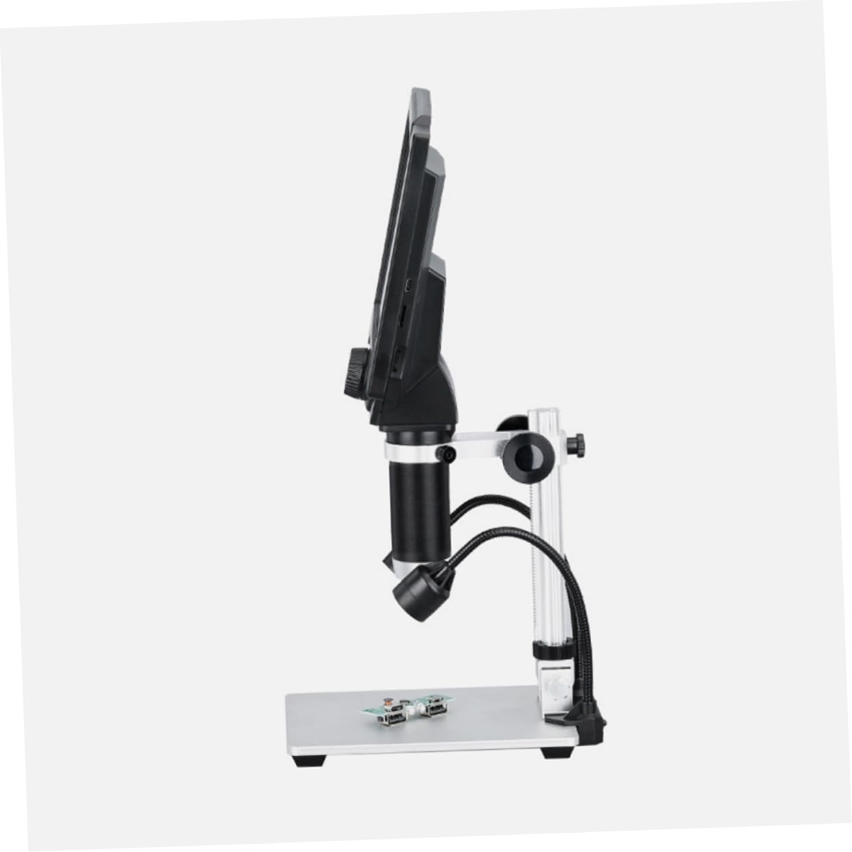 USB Mikroskop 12mp mit 9-Zoll LCD, 1-1600-fach, Schwarz | Kunststoff und Metall, Anschluss per Usb, 8-fache Optik, für Münzen, Schmuckprüfung