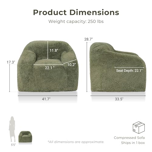 Sillón Plegable Peluche Verde miniatura 2