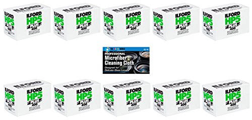 Ilford HP5 Plus Schwarz und Weiß Negativ-Film (35 mm-Roll-Film, 36 Aufnahmen), 10 Stück