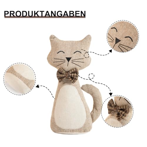 Forecronic Tope de puerta decorativo para el hogar y la oficina, Tope de puerta interior de tela con peso Tope de puerta de animales - gato - imagen 6