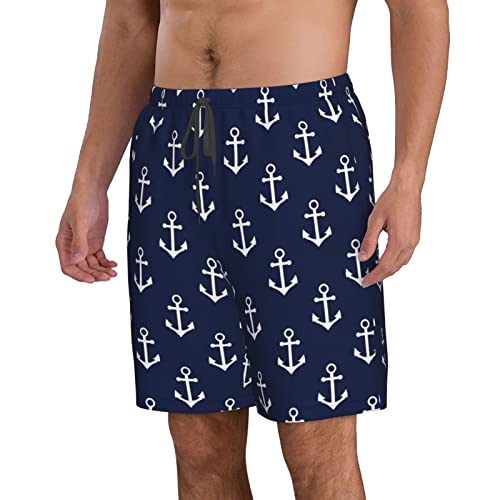Nautical Anchor Pattern Men's Beach Shorts Board Trunks Classic Bathing Suits Quick Dry Boxer Briefs2