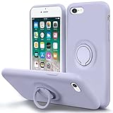 MOCCA Compatible with iPhone SE 2022/SE 3/8 Case with Ring Kickstand | Microfiber Lining | Shockproof Stand Case for iPhone 7/8/SE 2/SE 3 - Light Purple