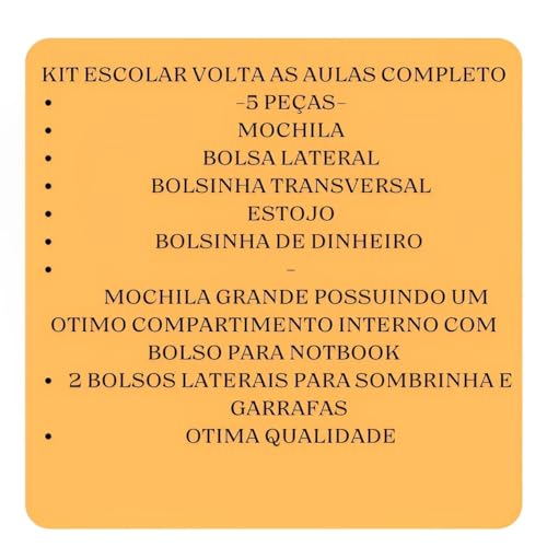 Kit Mochila Feminina Alça Costa Kawaii Estilosa Bolsa Sacola Transversal Moderna Juvenil Coreano Car