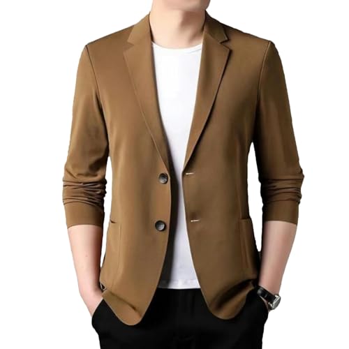 Men Blazer Anti Wrinkle Ultra Thin Suit Jacket Spring Autumn Breathable Stretch Casual Suit Lightweight Blazers