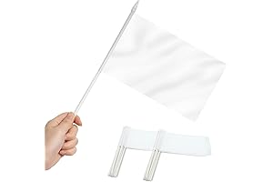 Anley 12 Pack Blank White Mini Flags