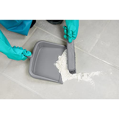 Image of SPARTA Large Handheld Dustpan with Hanging Hole, Heavy-Duty Plastic Dustpan with Wide Lip for Countertops and Surfaces, Plastic, 10 Inches, Gray, (Pack of 12)