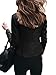 Qesulk Women's Faux Leather Jackets Moto Biker Short Coat Jacket Zip Up Fall Fashion Motorcycle Jackets Trendy Clothes Black