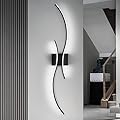CANEOE Modern Led Wall Light, 39inch Black Indoor Led Wall Sconce Lighting, Bathroom Vanity Light Fixtures Over Mirror for Living Room Hallway Bedroom Bedside Wall Lamp (Cool White, 6000K)
