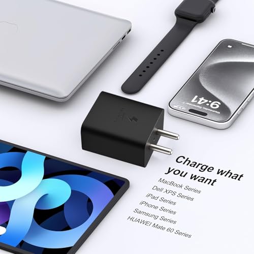 Image of 65W Trio Port Super Fast Charger True 65W Max Charging Adapter Compatible for Samsung Galaxy Fold 2, 3, 4 / Note /S 22, S23, S23 Ultra /Plus /A /M Series (Black)
