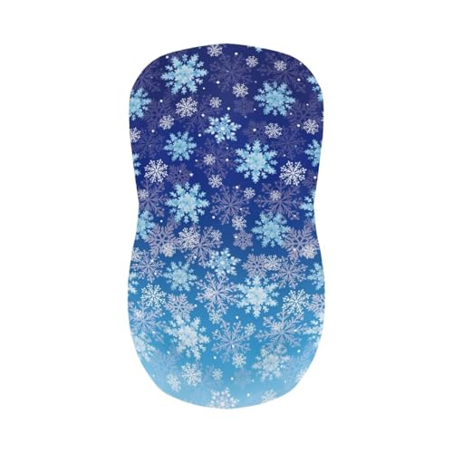 Image of Bar Stool Covers with Backs Set of 2 Christmas Blue Snowflakes Waterproof Swivel Bar Stool Covers Slipcovers with Elastic Band Non-Slip Cushion Slipcover for Counter
