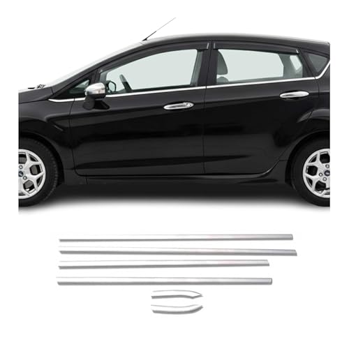Moulures de fenêtre en acier chromé pour Ford Fiesta 2008-2017 OMAC