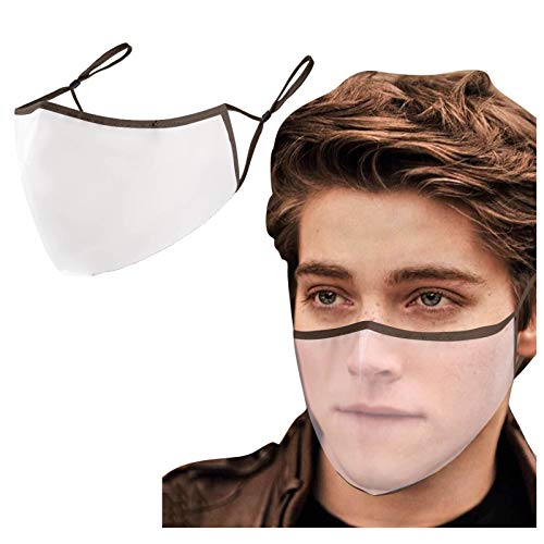 SmallYin 1PC Adulte Unisexe 𝐌𝐚𝐬𝐪𝐮𝐞 Transparent, Tridimensionnel, Respirant Et RéGlable RéUtilisable Et Lavable,Mode Confortable,Anti-PoussièRe Multifonction Bandana ÉCharpe,0401FRR076 Cover