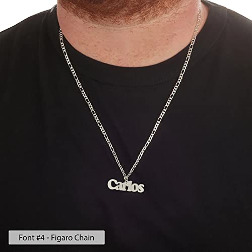 Custom Name Necklace for Men Personalized 18K Gold Plated Necklace with Curb/Figaro Chain Customized Jewelry Gifts for Him4