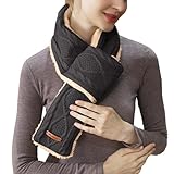 [veolaimy] 電熱マフラー USB充電式 加熱スカーフ 裹起毛 ふわふわ 無地 軽量 防寒 あったかい 電熱スカーフ ネックウォーマー 襟巻き 暖かい 発熱 頸椎 温め 男女兼用 スキー 自転車 クリスマス 新年 お歳暮 プレゼント(ダークグレー,Free Size)