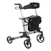Price comparison product image Days Deluxe Lightweight Folding Four Wheel Rollator, Rollator, Easy Storage and Travel, Carry Bag, Mobility Aids, Adjustable Seat Height 55 cm