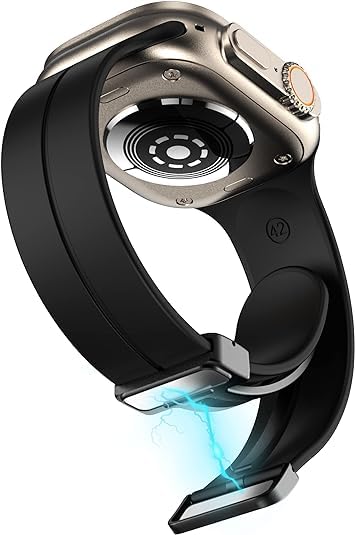 Image of Soft Silicone Sport Band Compatible with Apple Watch Ultra 49mm 45mm 44mm 42mm Magnetic Clasp Adjustable Strap For iWatch Series 10 9 8 7 6 5 4 3 2 1 SE Ultra 2nd gen (Only Strap, No Watch)