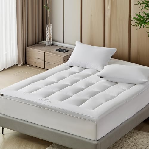 Farm to Home Organic Cotton Mattress Protector Full Size - 2" Gusset Pillowtop Mattress Pad Cover Down Alternative Filled with 16 Inch Elastic Deep Pocket Mattress Topper – White Farm to Home Organic Cotton Mattress Protector Full Size - 2" Gusset Pillowtop Mattress Pad Cover Down Alternative Filled with 16 Inch Elastic Deep Pocket Mattress Topper – White