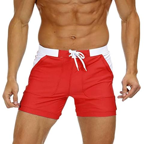 MAGNIVIT Men's Swim Trunks Red Cover