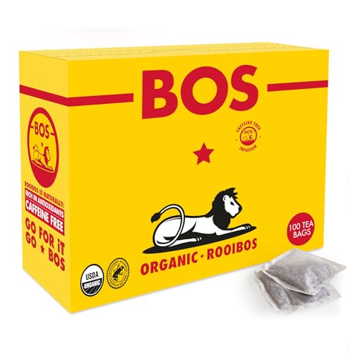 Organic Rooibos Tea Bags - 100 Count - Caffeine Free, Naturally Sweet, Antioxidant-Rich - Rooibos Tea Organic Made In South Africa - BOS