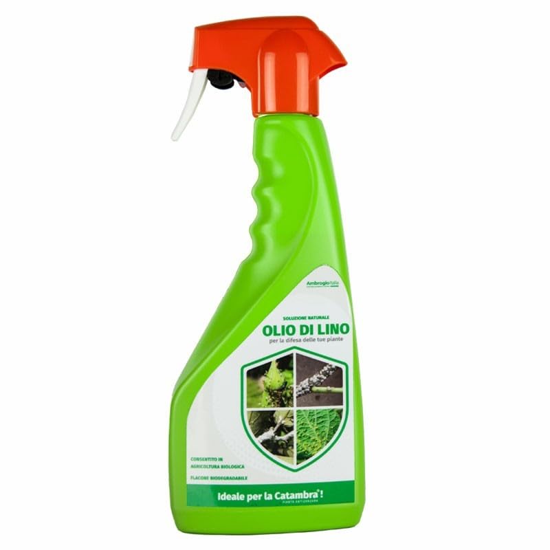 Ambrogio Italia Leinöl für Pflanzen, 500 ml, natürliche Stärkung der Pflanze, biologische Lösung
