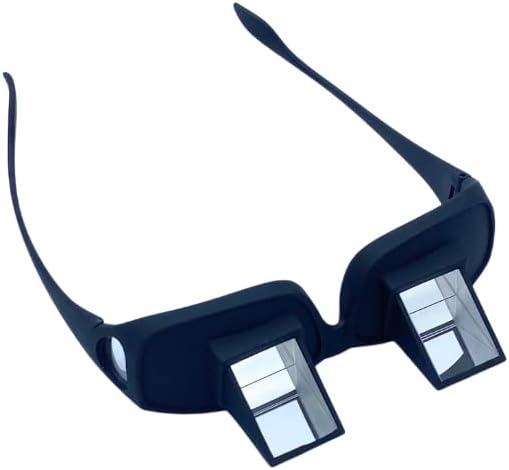 Evelots Bed Prism Glasses for Reading, Gaming or Watch TV While Lying Down-90 Degree Pinhole Spectacles-Lazy Readers Mirror Periscope High Definition-Clear & Bright Image-Unisex