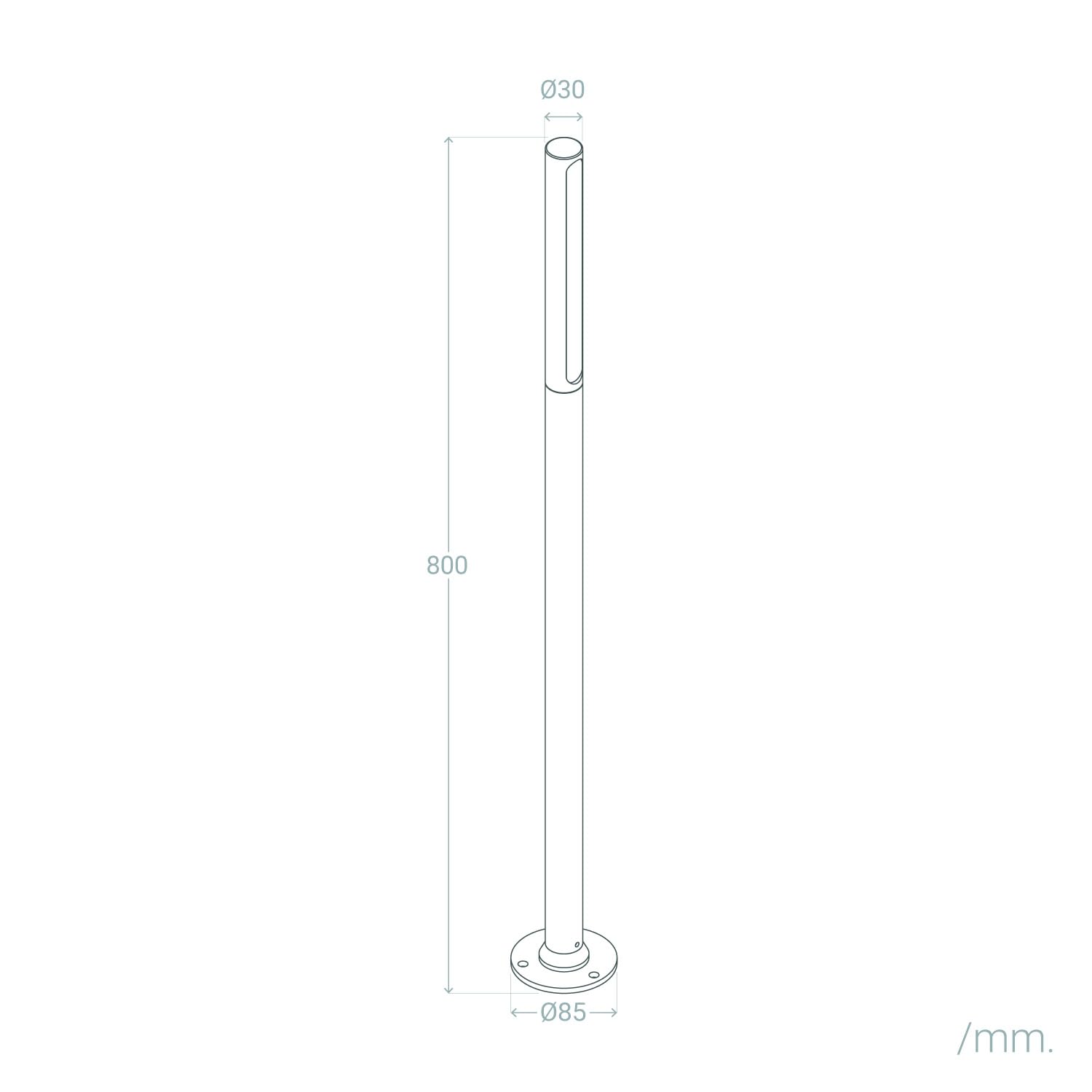LEDKIA Baliza Exterior LED 8W Superficie Pie 80cm Aidan Antracita