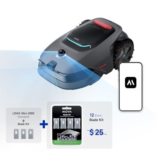 Image of MOVA LiDAX Ultra 2000 with Blade Kit Robot Lawn Mower Wire Free Robot with 4G for 0.5 Acre, RTK Free+360 3D LiDAR+AI Vision Mapping, Edge Cutting, Cutting Height 1.2 inch-3.9 inch, 45% Slope, 150Managed Zone