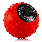 SUVIUS Ball Electric Vibrating Rechargeable Foam Roller - 4 Intensity Levels for Firm Battery-Powered Deep Tissue Recovery, Training, Massage - Therapeutic Back and Muscle Massage Roller (Red)