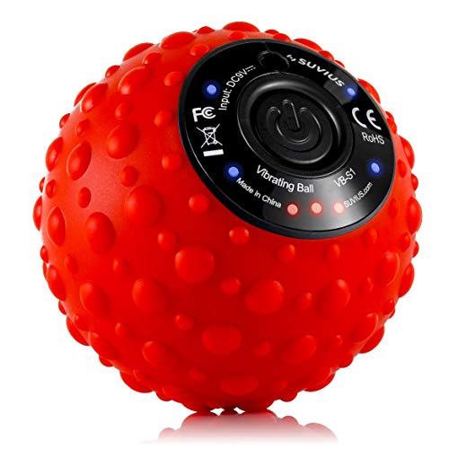 SUVIUS Vibrating Electric Ball Rechargeable Foam Roller - 4 Intensity Levels for Firm