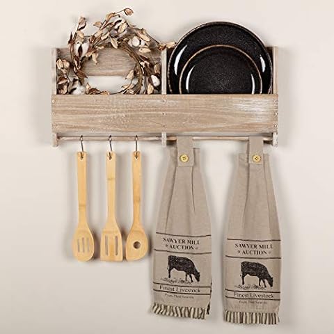 VHC Brands Kitchen Towel Set of 2, Cotton, Khaki Tan, One Size Cover