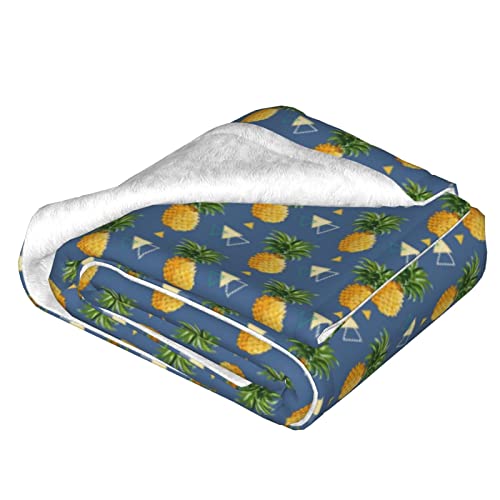 Couverture thermique BAFAFA plaid ananas dore leger 152x127cm