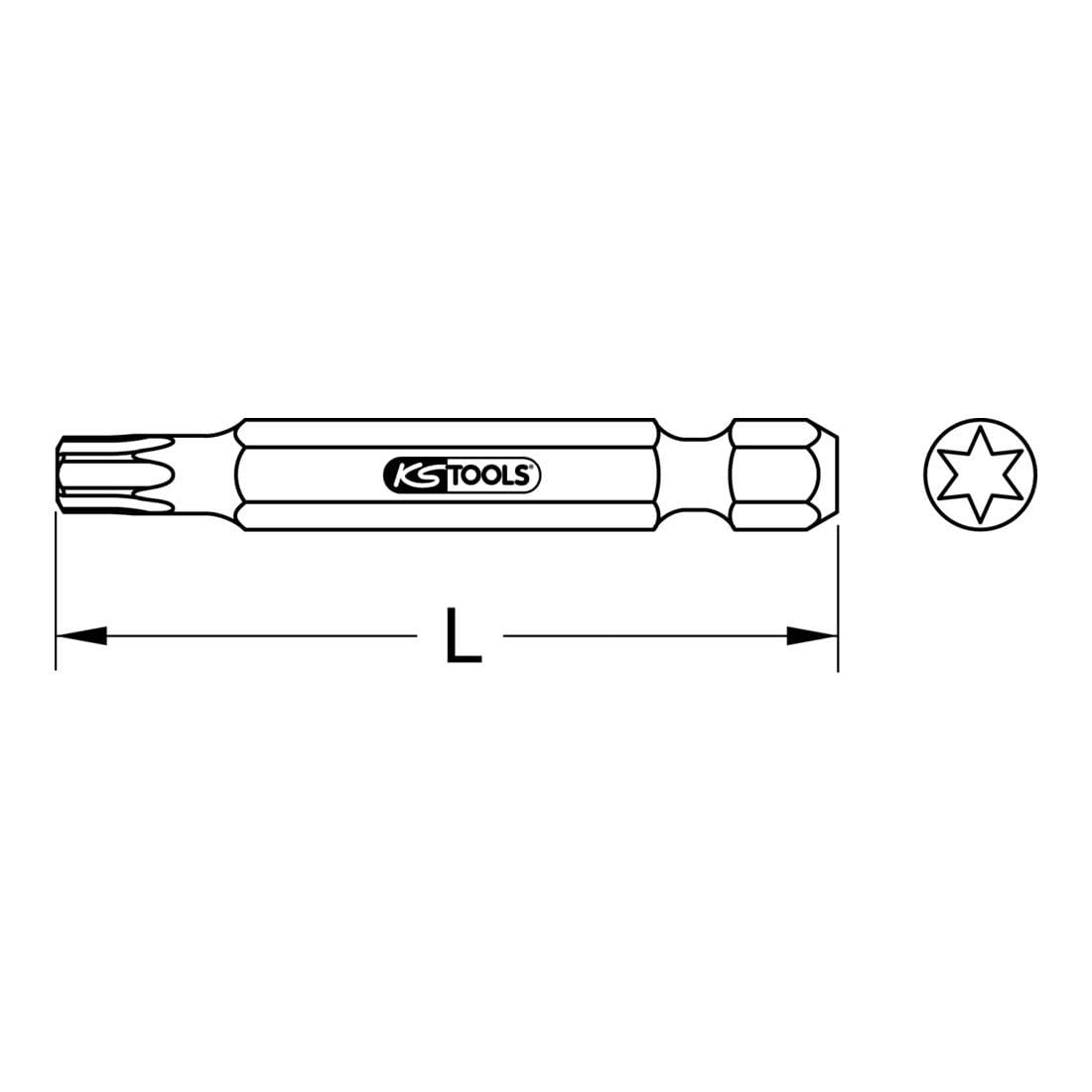 KS Tools 9113369 1/4-Inch CLASSIC Bit TX, 50 mm, T3 - Image 2