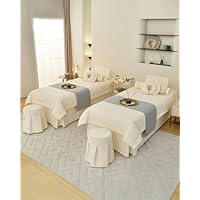 【高級】4ピース マッサージテーブルスカート マッサージベッドカバー グレー Amazon｜AOVOCO 4ピース マッサージテーブルスカート 高級 マッサージ