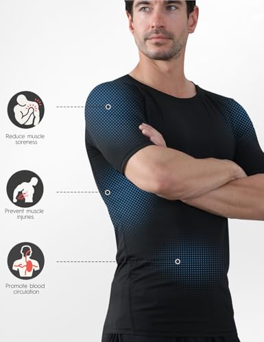 7 Pack Men's Compression Shirts Short Sleeve Slimming Workout Shirt for Gym Cool-Dry Athletic Undershirts2