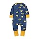 Baby Schlafstrampler Jungen Mädchen, Baumwolle Langarm Reißverschluss Strampler Kleinkind Pyjamas ohne Fuß Marineblau 3-6 Monate