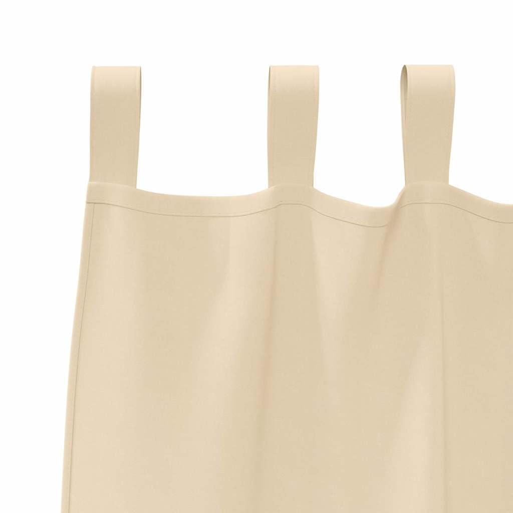 Set di 2 tende oscuranti con occhielli, in poliestere, oscuranti, per soggiorno, camera da letto e ufficio, 140 x 140 cm, colore: crema