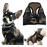 XXXS XXS XS Tiny Teacup Chihuahua Puppy Dog Harness with Clip for TINY Teacup Miniature Breeds Kitten Yorkie Maltese Terrior Puppy Dogs (XXS - Chest 26-30cm, Camouflage)