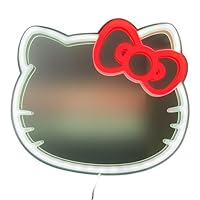 Hello Kitty LED Neon Light Up Wall Mirror, Officially Licensed Sanrio Home & Bedroom Décor for Girls, Teenagers, Women, Gift for Kawaii Lovers, USB Powered | Paladone