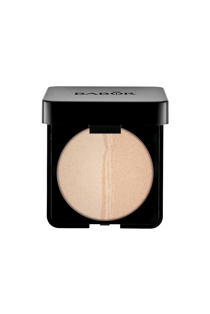BABOR MAKE UP Satin Duo Highlighter, zweifarbiger Highlighter Puder, in gebackener Textur, für schöne Akzente im Gesicht, 6 g