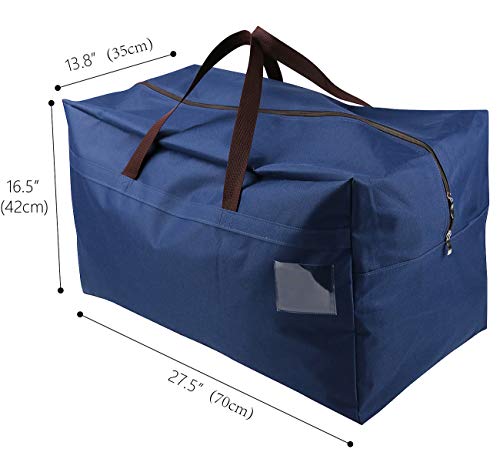 Amj 100L Large Storage Bag For Comforters, Blankets, Clothes, Quilts And Towels, Better And Sturdy Organizer Bag, Thick Ultra Size Under Bed Storage, Moisture Proof, Blue #TOP1